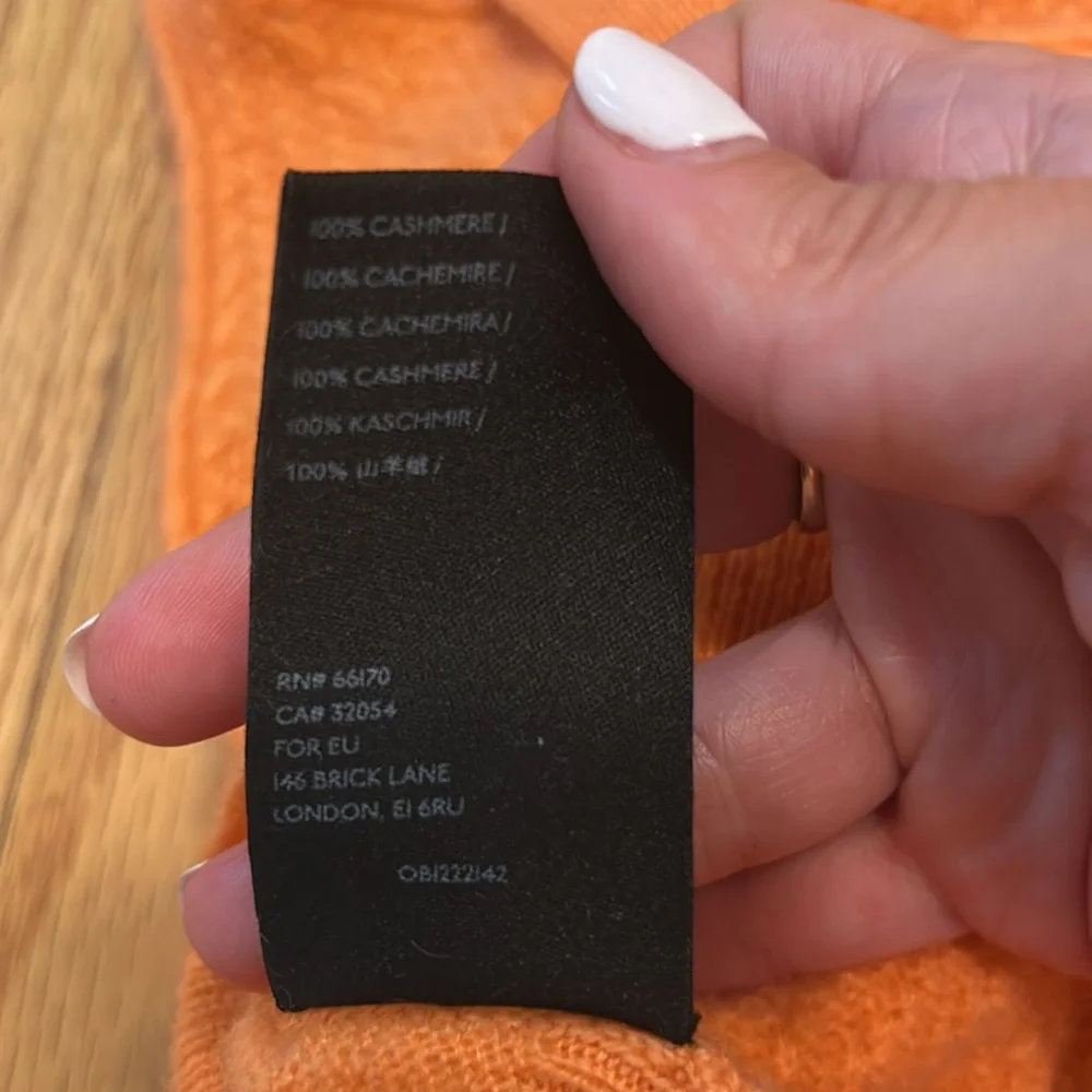 ✨ MAEVE Anthropologie ✨ Coral Orange Cashmere Cropped Sweater Tank Top XS $98 - Picture 9 of 9